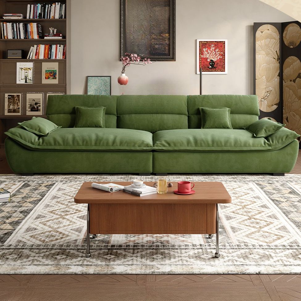 Emerald Green Standard/Single Sofa with Arm and 4/3 Pillows