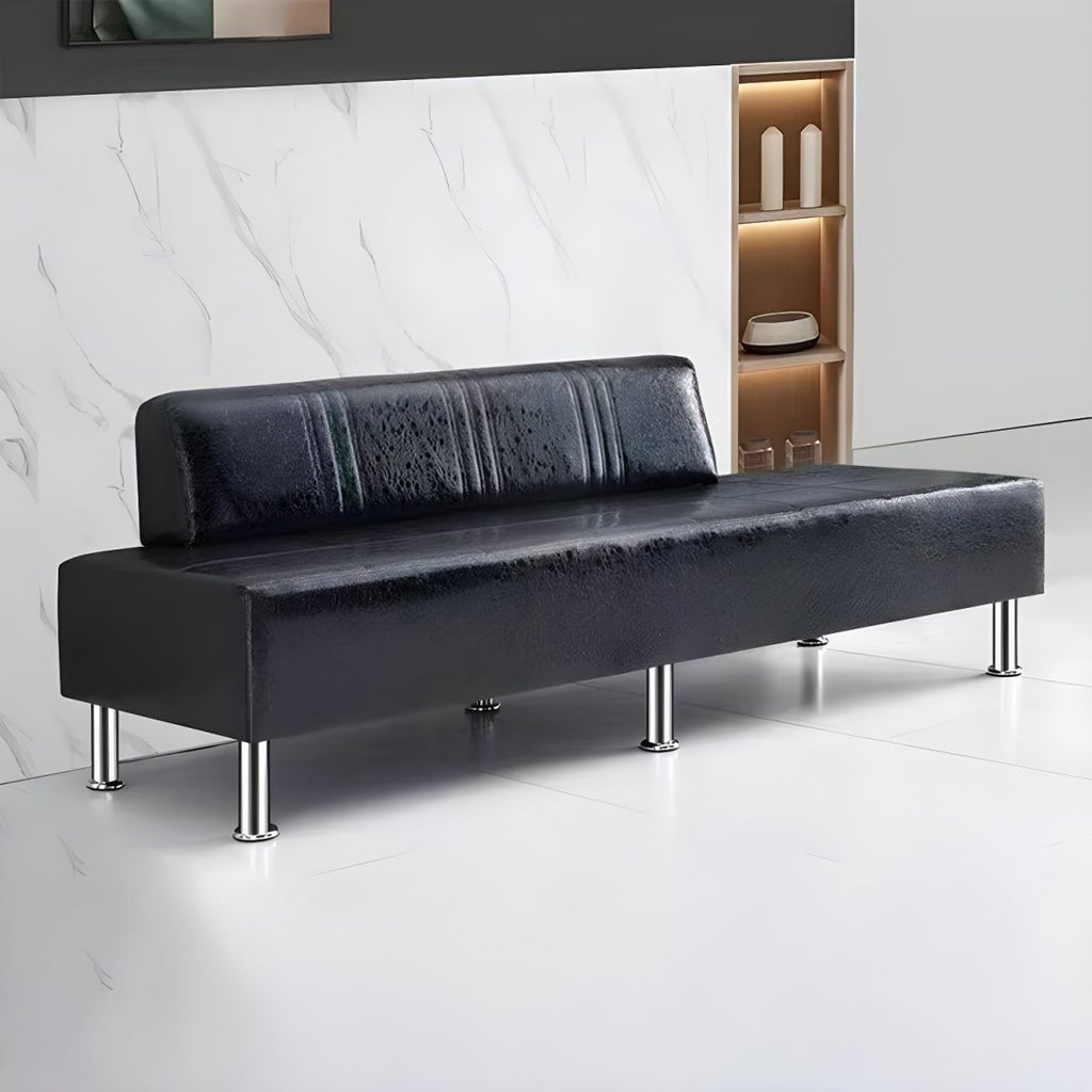24.4" High Armless Sofa with Tight Back for Apartment Faux Leather