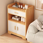Modern Simple Style Narrow Sideboard with Hutch, 2 Shelves, Engineered Wood Countertop, and 2 Doors