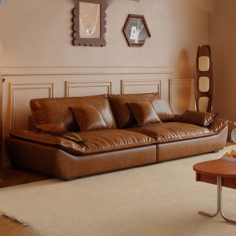 Tear Resistant Mocha Standard/Single Sofa with 3/1 Pillows