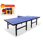 Indoor Ping Pong Table with Dark Blue Synthetic Laminate Top and Included Table Tennis Paddle