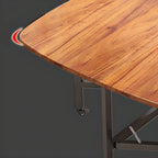 Trendy Casters Rectangle Foldable Banquet Table in Midnight Black/White, Waterproof MDF Wood Top