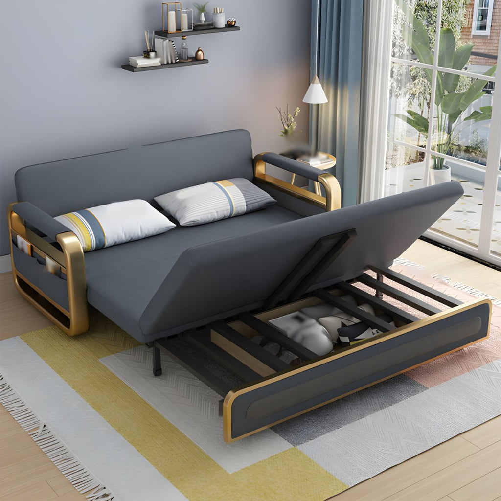 Convertible Futon Sofa Bed Tight Back Faux Leather Settee Loveseat