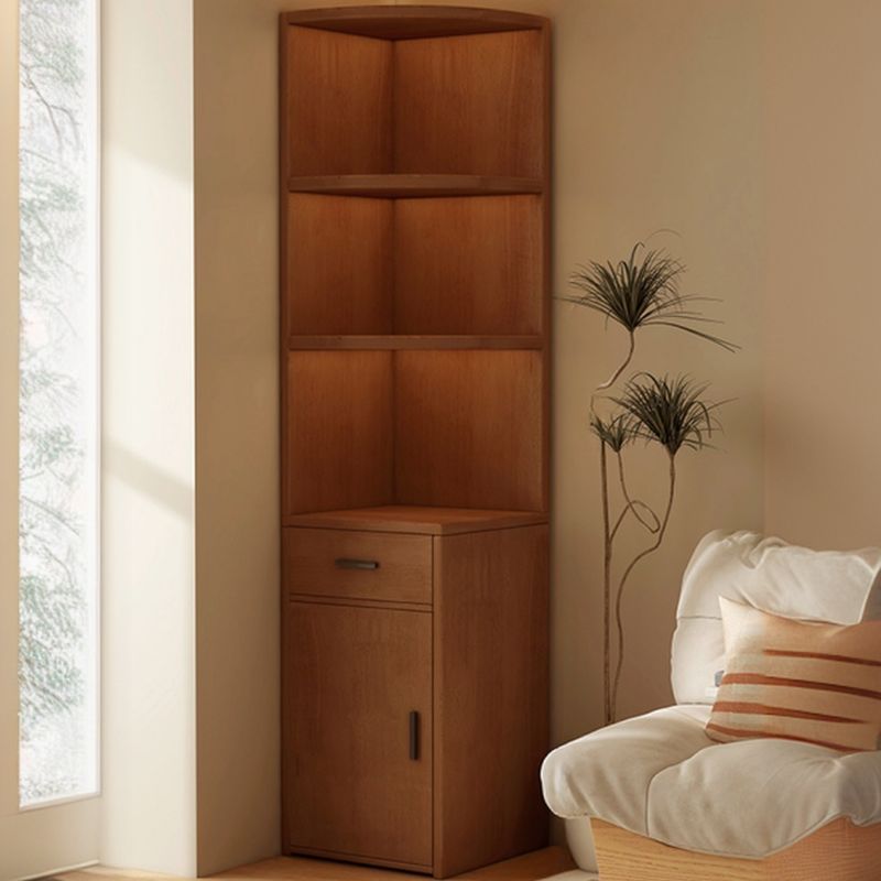 Detached Scratch-immune Accent Cabinet with 3/4 Exterior Shelves, Cabinet Knobs, Sepia/Wood Color Top, Soft Close Drawer, and Stain Resistant