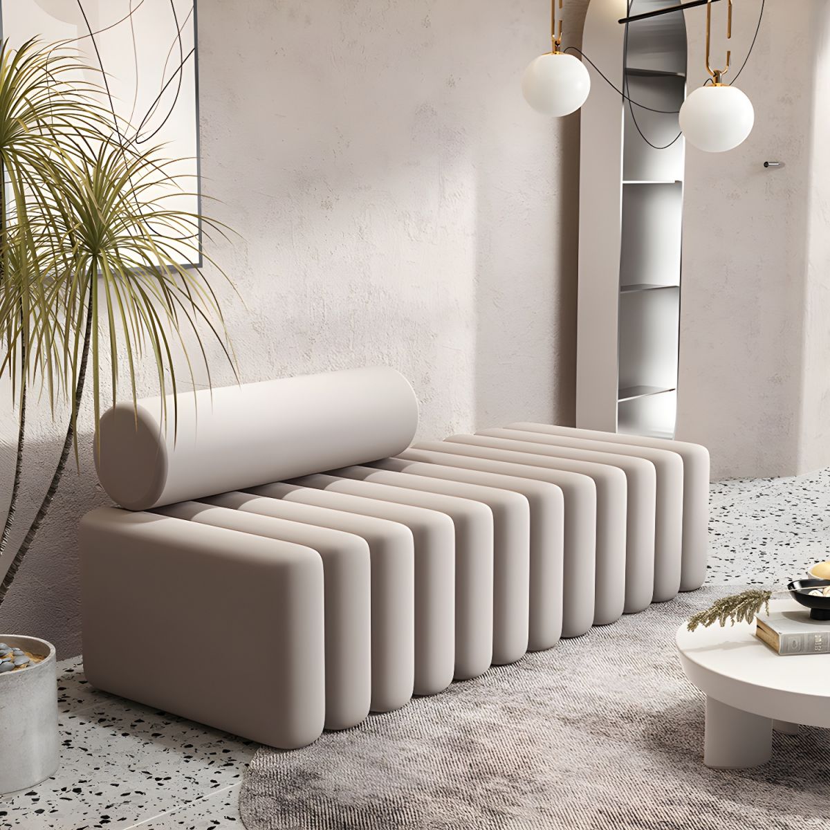 Velvet Contemporary Standard Sofa Armless Sofa for Living Room, Apartment