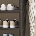 Art Deco Bambusa Rectangle Ink Shoe Rack with 4/7/6 Shelves for 21-30/11-20 Pairs in Drawing Room