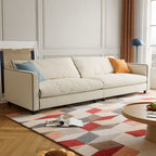 Drawing Room Flannel Standard Sofa in Light Blue/Sage/Amber Color with Armrest