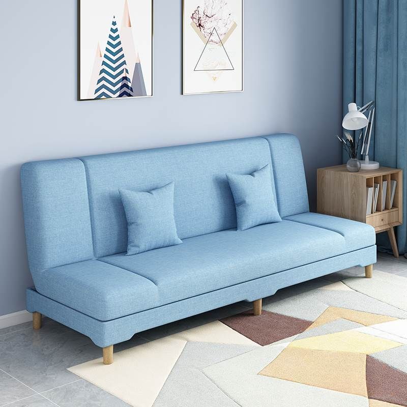 Contemporary Modern Grey/Azure/Emerald Green Sleeper, Solid Color, 3-Seater with 2 Pillows