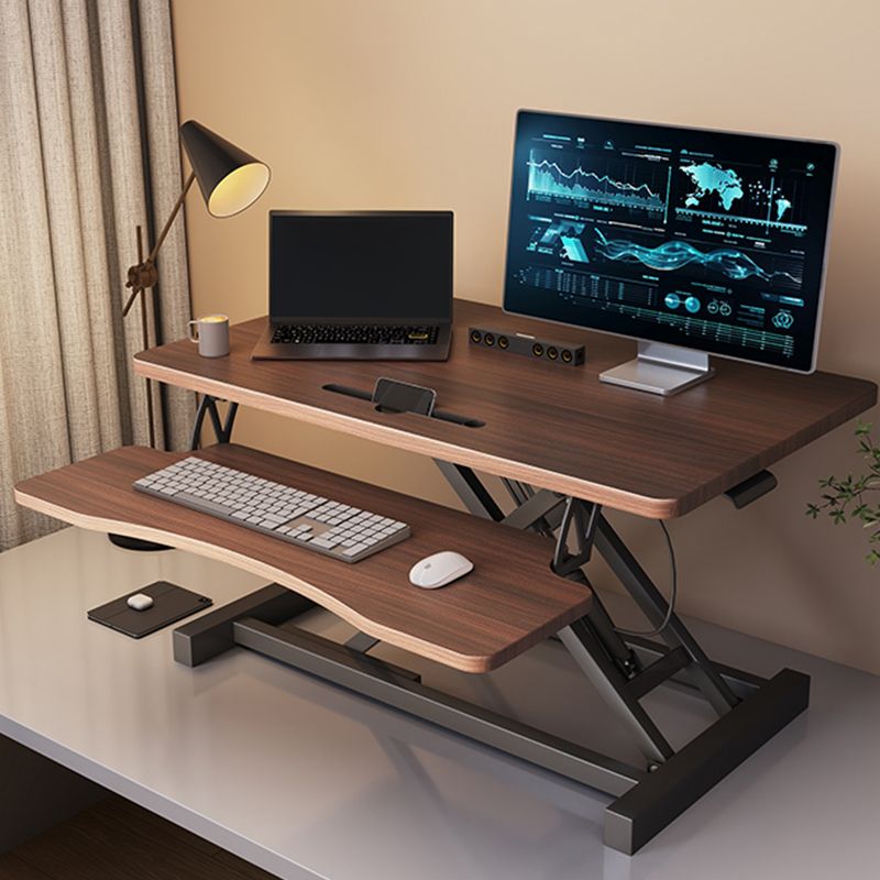 Trendy Manufactured Wood Notebook Holder with Airlift Lifting and Shelves