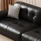 Modern Solid Color Scratch-defiant Standard Sofa in Pu with Scarlet/Off-White/Coffee Upholstery, 4-seater/Seats 5, and 2 Pillows