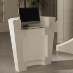 Contemporary Oblong Reception Desk in Ink/Dark Gray Polymerized Material Top