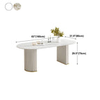 Modern Style Sintered Stone Dining Set Oval 1/2/5/6/7 Pieces Dining Set for Dining Areas
