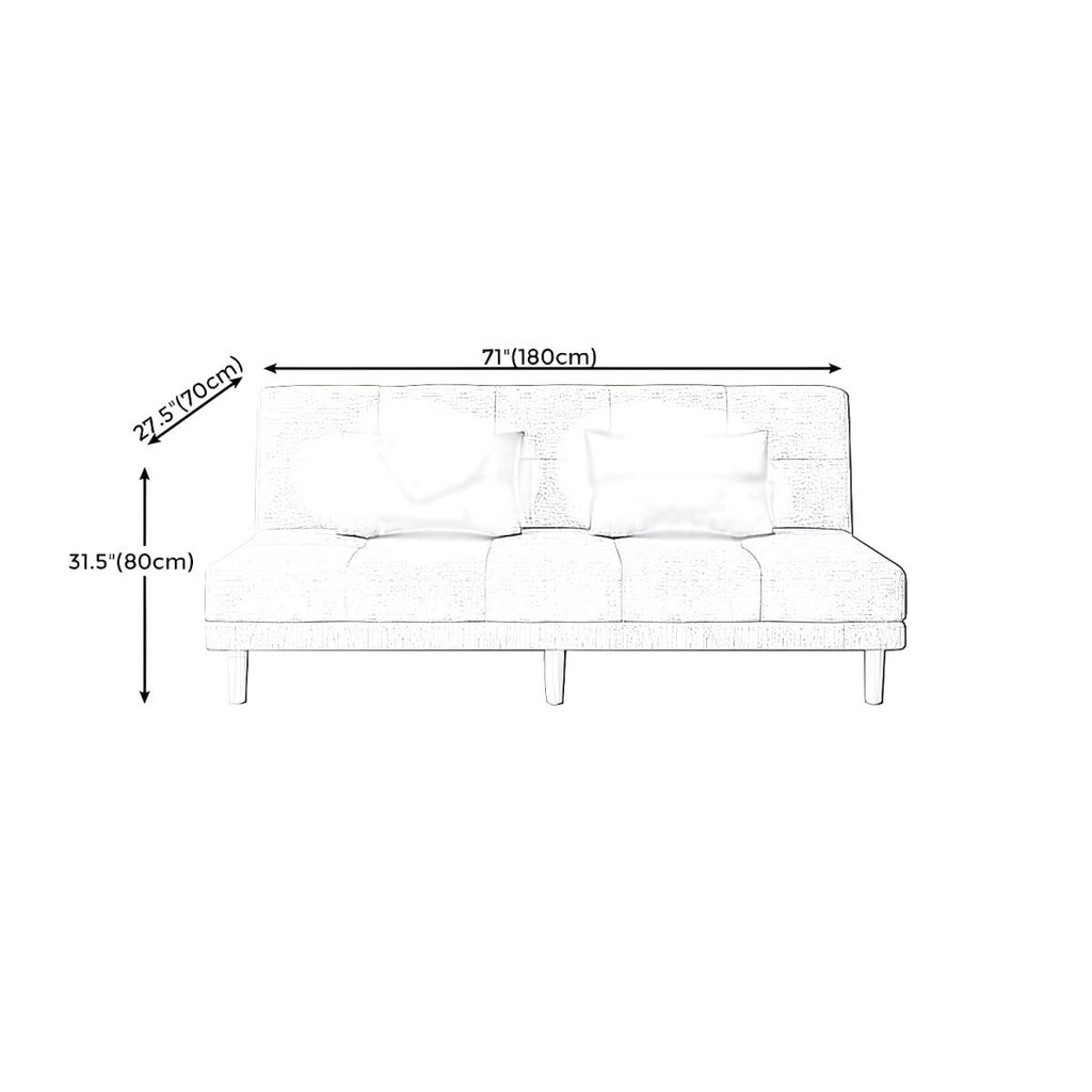 Modern Armless Settee 27.55" W Convertible Sleeper Sofa for Living Room