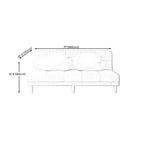 Modern Armless Settee 27.55" W Convertible Sleeper Sofa for Living Room