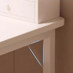 Modern Rectangular Laminate Writing Table with Chalk/Unfinished Color Drawers, Exterior Shelf, and Hutch