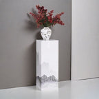 Multiple Colour Square Marble Pattern Stone Display Table with Unfinished Finish, 30 to 39 in Height, Up to 19 in Size
