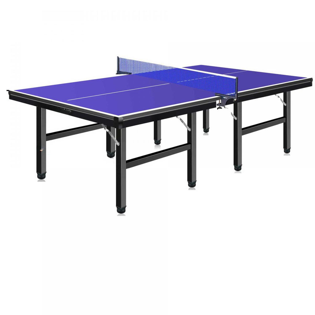 Indoor Ping Pong Table with Dark Blue/Olive Green Synthetic Laminate Top and Included Table Tennis Paddle