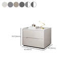 Modish Nightstand With Drawer Organization Featuring 2 Drawers and Stone Countertop