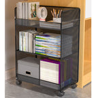 Alloy Under Desk Office Book Cart with 3 Shelves/2 Shelves All Ages