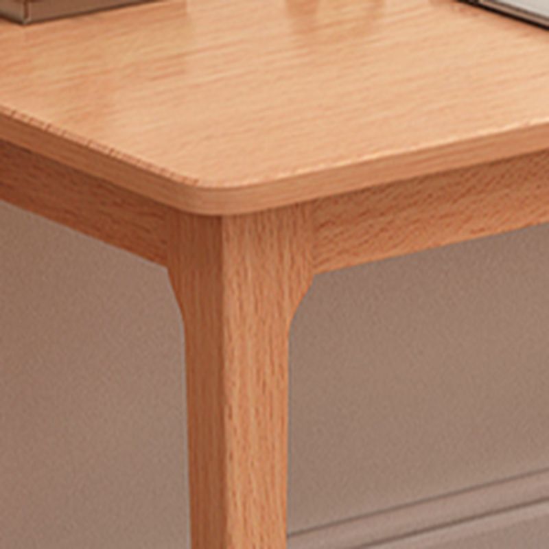Modern Rectangular Beech Writing Table with Drawers in Unfinished Color