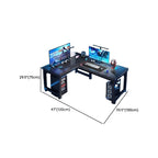 Minimalist L-Shape Gaming Computer Desk with H-Shape Base, Independent Structure, Wire Management, and Engineered Wood Top