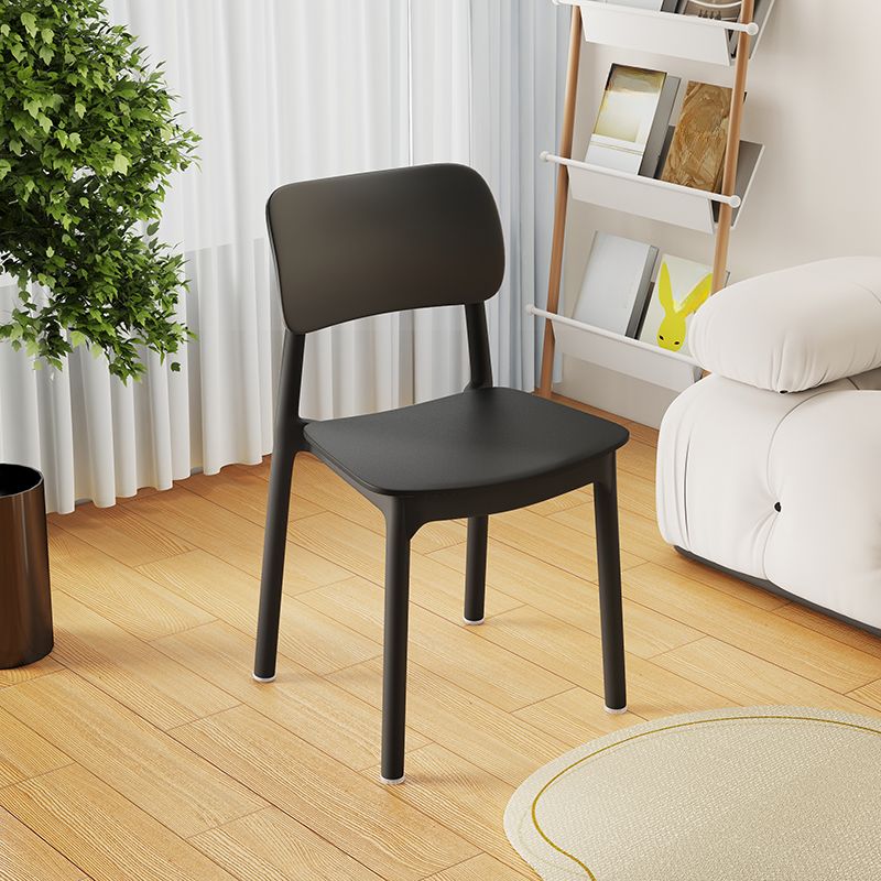 Art Deco Parlor Side Chair with Ventilated Back, Ink/Dark Gray/White Synthetic Material Legs, Pile-upon-able, and Foot Pads