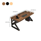 Gaming Computer Desk in Midnight Black/Brown/Natural Finish, Minimalist Style, Distortion-resistant Sled Base, Independent Structure with Wire Management and Engineered Wood Top
