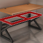 Chalk/Black Rectangular Metal Table with Cable Management and Crack Resistant Twin Support Base, Featuring Rounded Corners