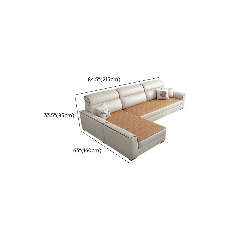 Modish Solid Color Scratch-durable Standard Sofa in Light Yellow with 4/5/3 Pillows, Seats 3/5/4