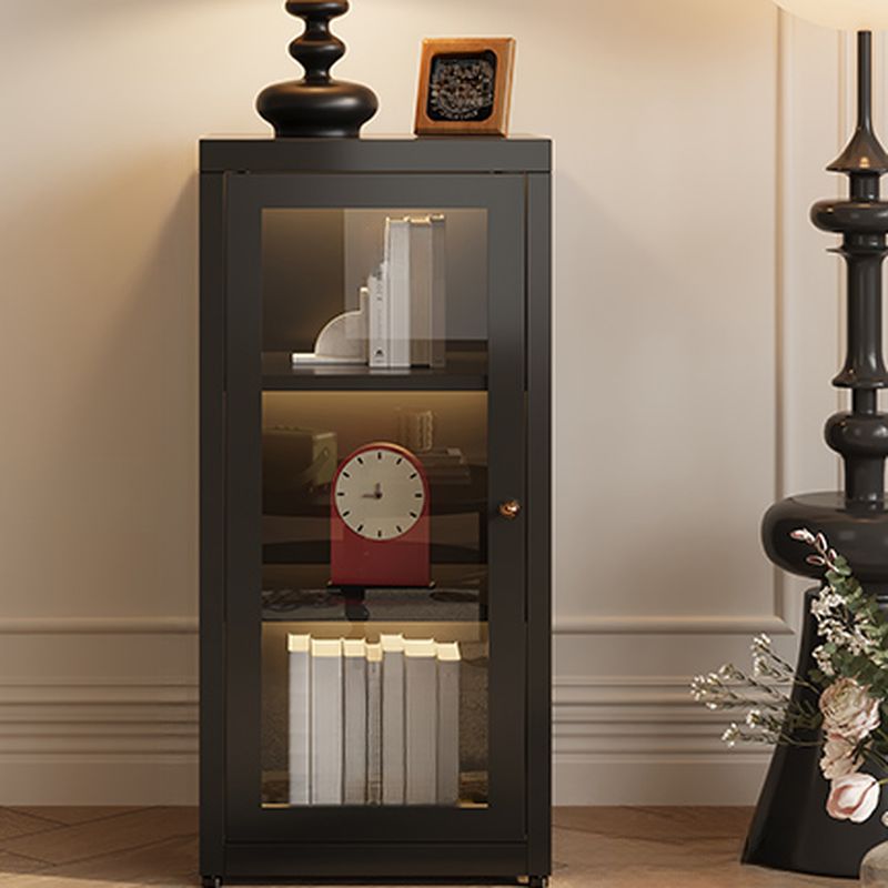 Vertical Alloy Organizing Shelf with 1 Cabinet and 3-Shelf, Closed Back