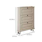 White Modish Manufactured Wood 3 Tiers Shoe Storage, Independent with Closed Back