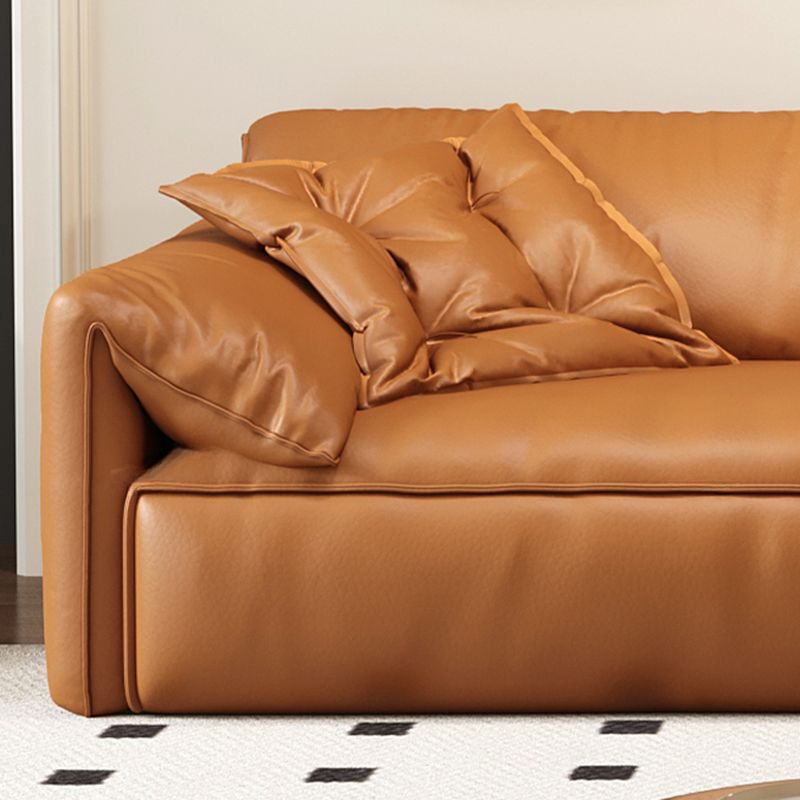 Modish Solid Color Water Resistant Standard Sofa/Single Sofa in Light Brown with 4-seater/5 Person/1 Person Capacity and 2 Pillows/1 Pillow