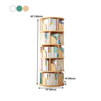 Round Rotatable Bookcase Wooden Open Storage Bookshelf for Home Office