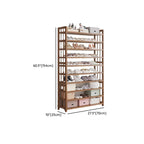 Art Deco Bambusa Rectangle Shoe Rack with Brown Finish and Adjustable Shelves for 21-40 Pairs in Drawing Room