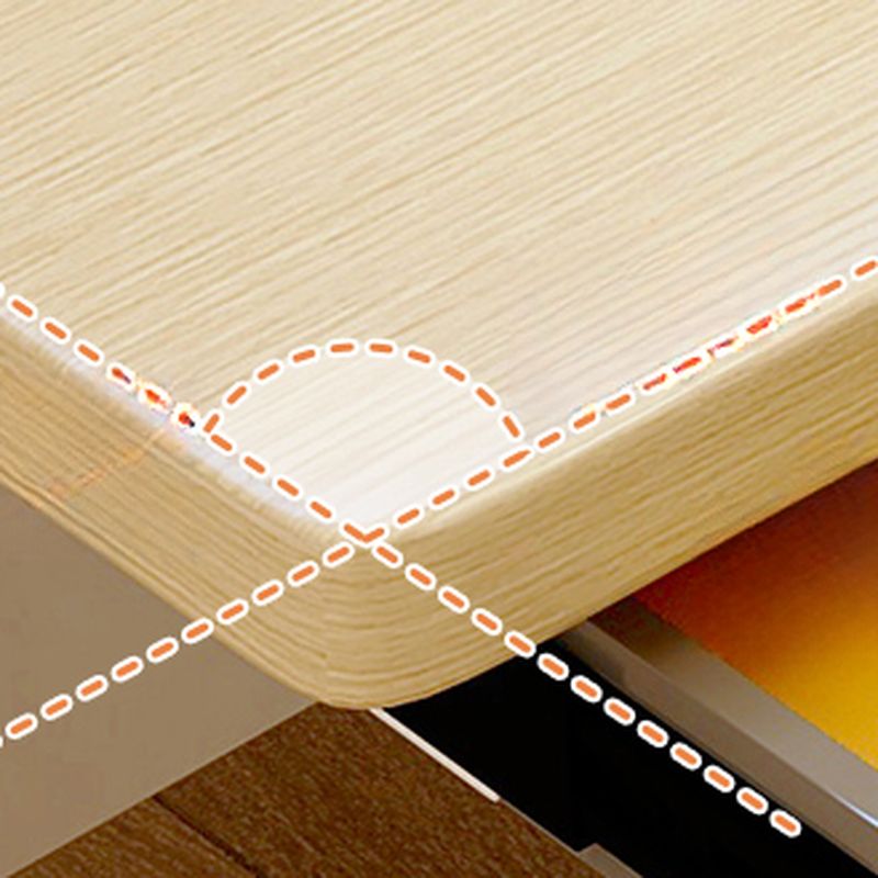Trestle Mold-resistant White/Wood Grain Self-supporting Manually Controlled Moves Up and Down Standing Desk with/without 1 Drawer