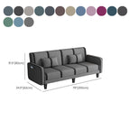 Striped Standard Sofa in Dark Gray/Cerulean/Off-White with Armrest