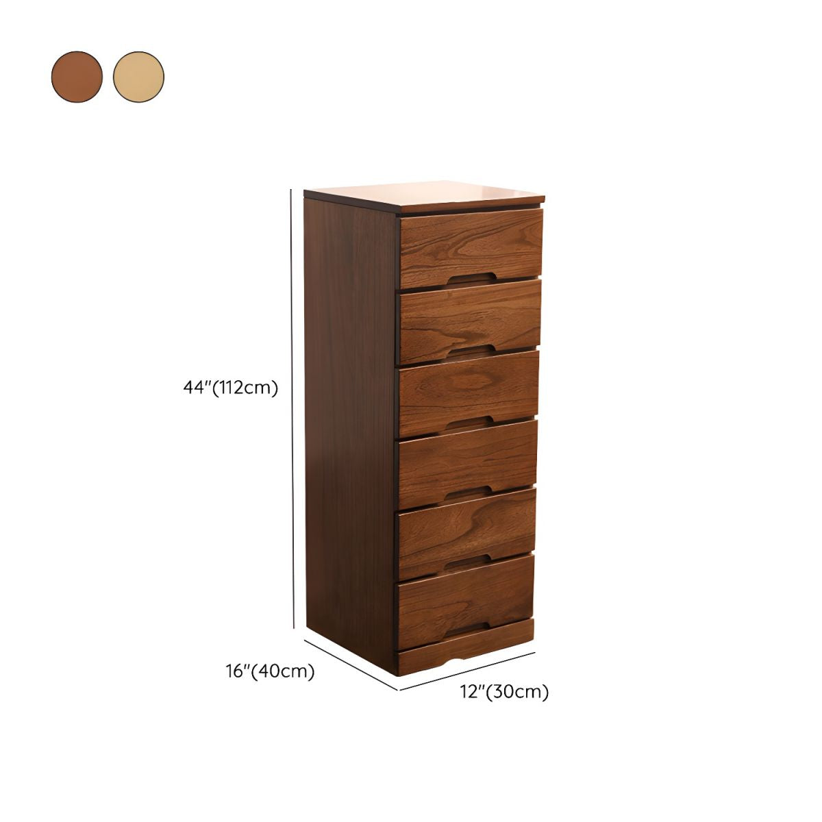 Modern Simple Style 16" Wide Solid Wood Filing Cabinet with Drawers for Home Office