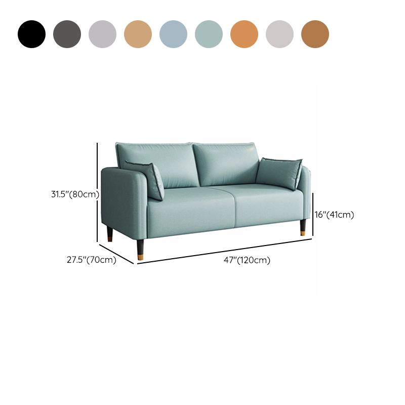 Modern Faux Leather Loveseat with Pillow Back and Foam Seat Fill