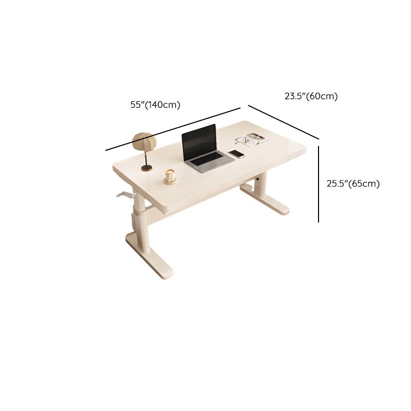 Casual Manual Auburn/White Standalone Standing Desk with Trestle Base, Adjustable Height, Mildew Resistant