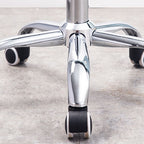 Minimalist Work Stool Moves Up and Down with Mid-Back, Swivel Rollers, and Moveable Design
