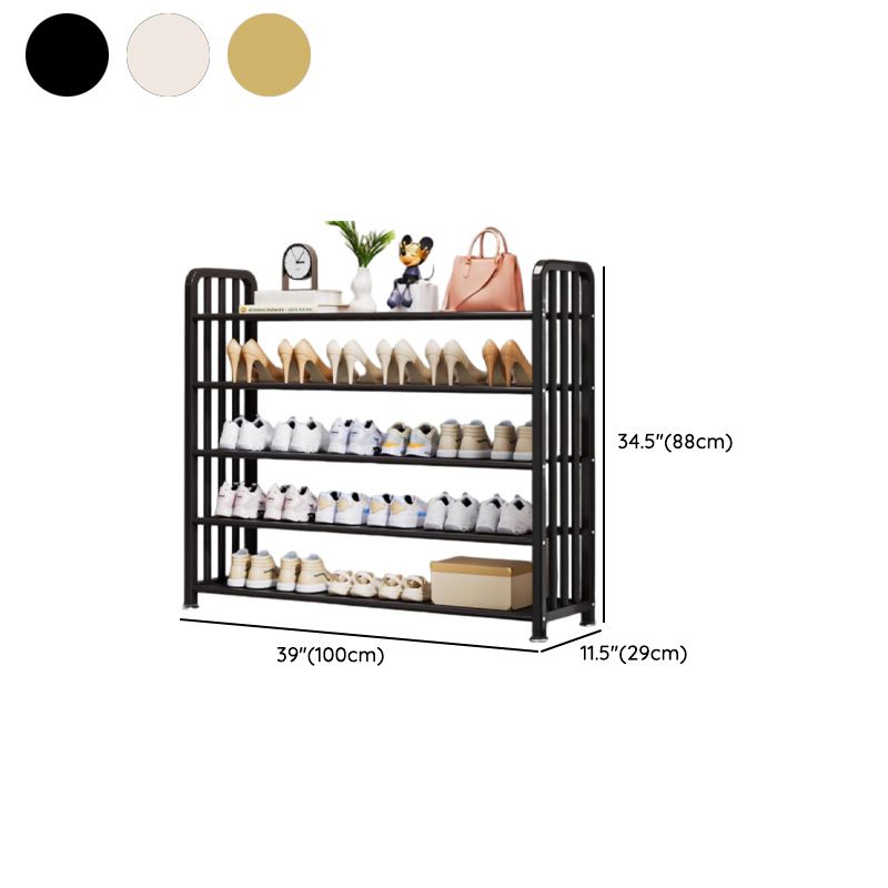 Art Deco/Glam Alloy Rectangle Shoe Rack with 6 Shelves for 11-20 Pairs in Drawing Room
