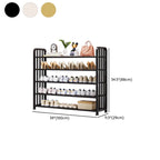 Art Deco/Glam Alloy Rectangle Shoe Rack with 6 Shelves for 11-20 Pairs in Drawing Room