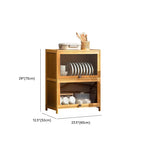 Natural Color Bambusa Standard Microwave Shelf Cabinet with 1-5 Cabinets, 1-5 Shelves, 1-5 Doors