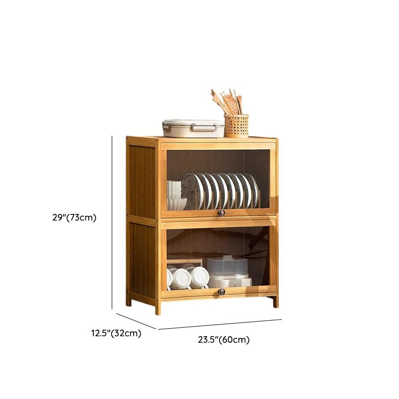 Natural Color Bambusa Standard Microwave Shelf Cabinet with 1-5 Cabinets, 1-5 Shelves, 1-5 Doors