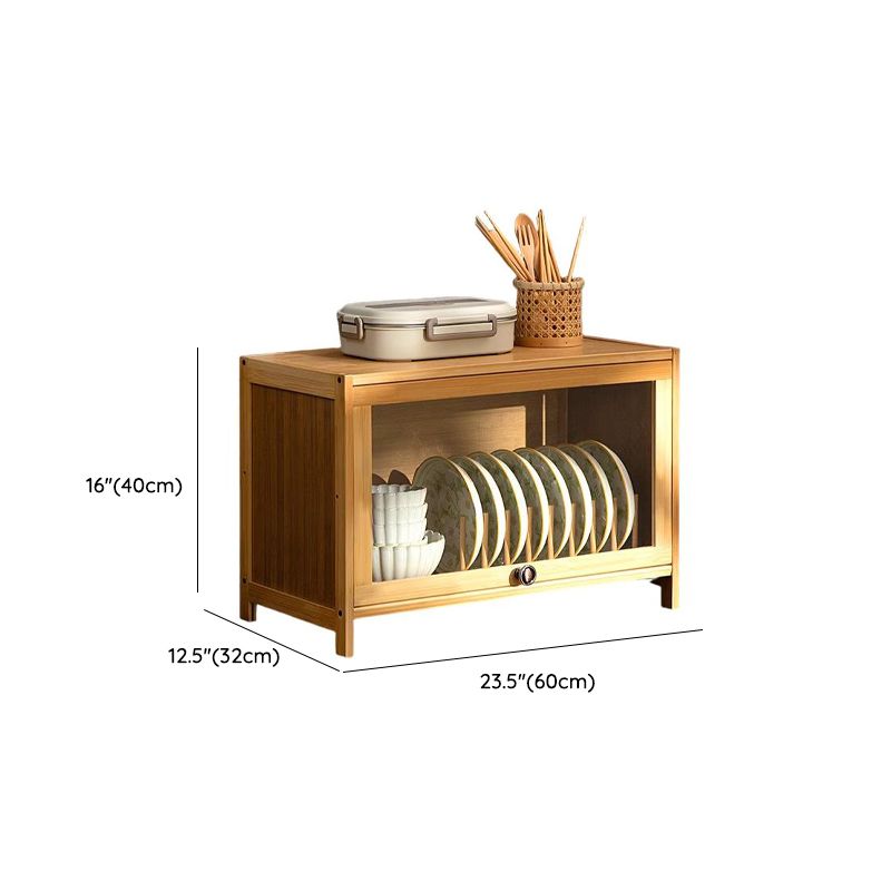 Natural Color Bambusa Standard Microwave Shelf Cabinet with 1-5 Cabinets, 1-5 Shelves, 1-5 Doors
