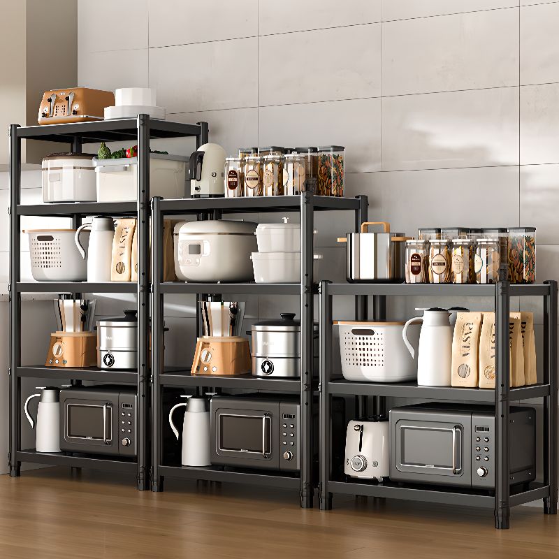 Ink Minimalist Rectangular Warehouse Storage Rack with Steel Frame and Adjustable Shelves, Detached