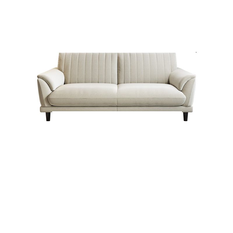 Modern Solid Color Scratch-defiant Standard Sofa in White/Sage PU with 4-seater/3-seater Capacity and 2 Pillows