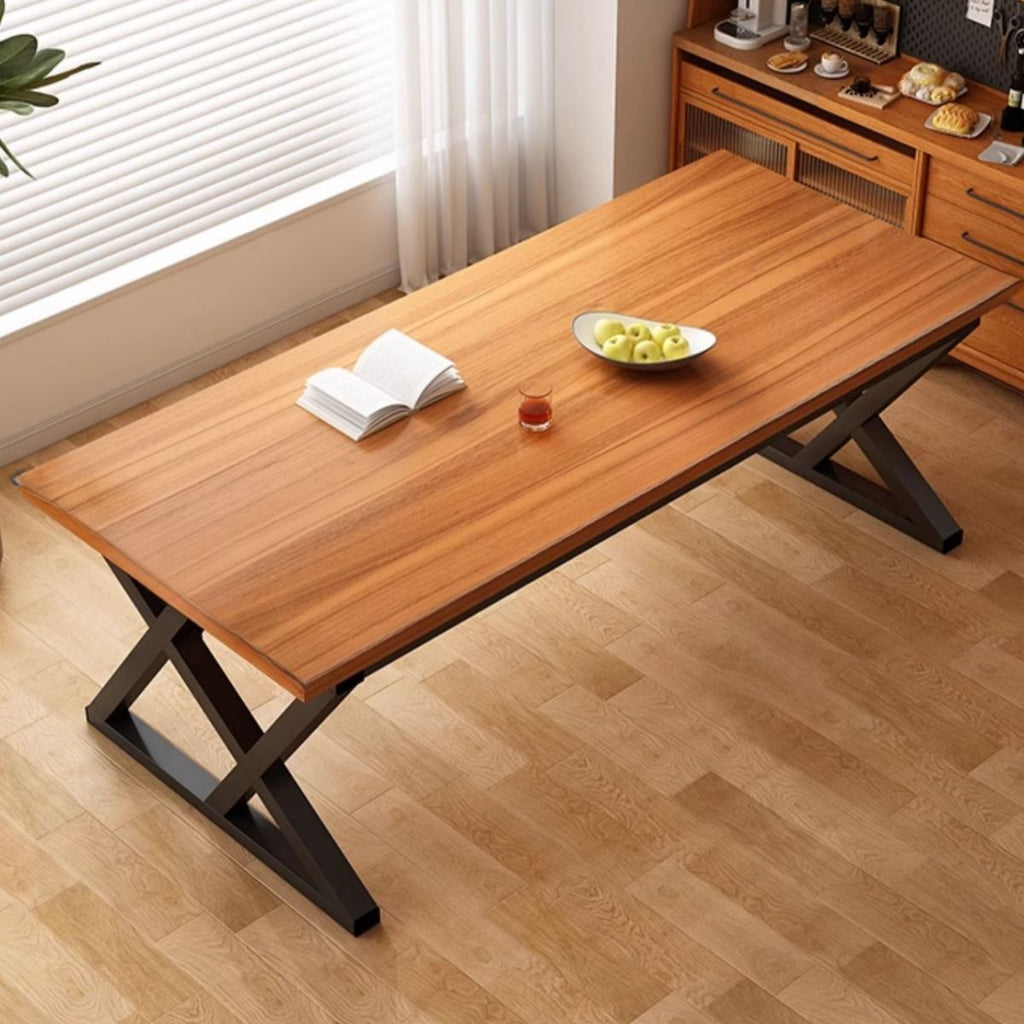Composite Wood Dining Table with Sleigh Base, Chip Resistant, Seating for 4/6/10-person
