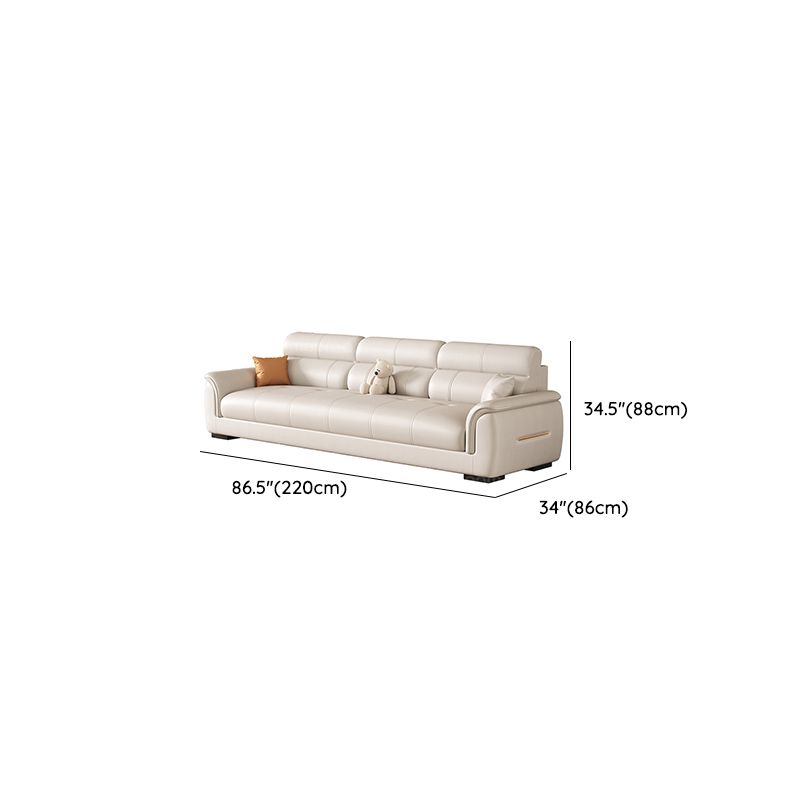 Trendy Solid Color Stain Resistant Standard Sofa/Loveseat/Single Sofa in Beige with Arm, Seats 2 People/5 Person/Seats 3, and 2 Pillows