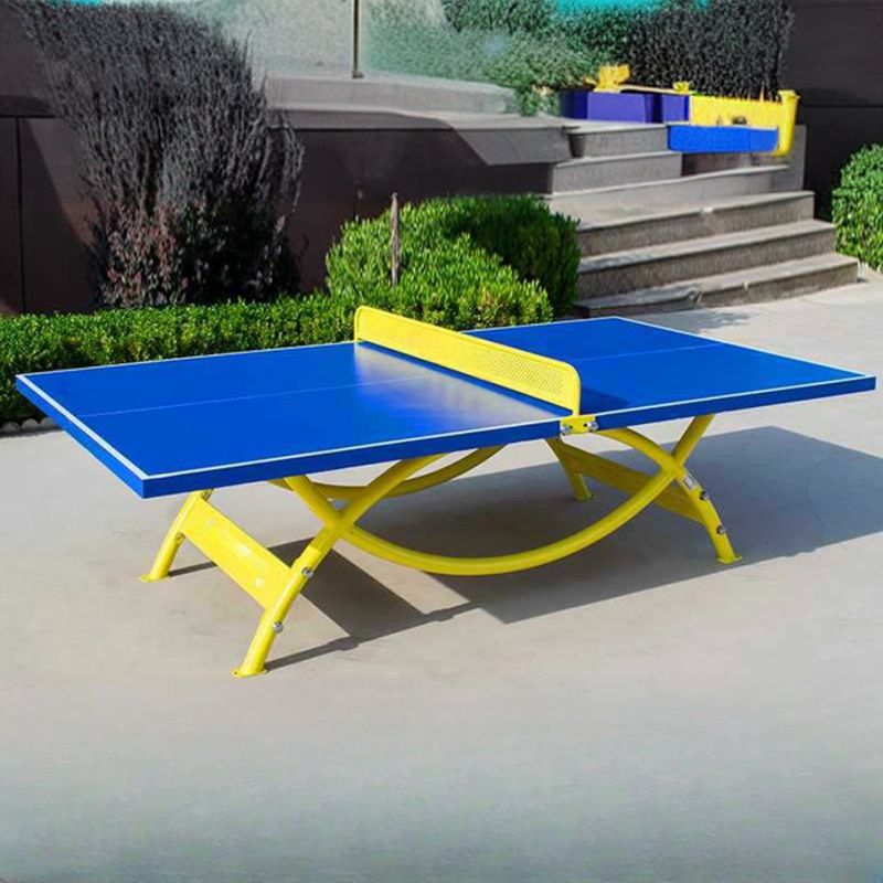 Versatile Indoor and Outdoor Ping Pong Table with Synthetic Laminate Top in Ink/Cerulean